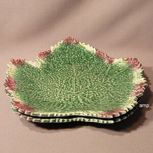 Bordallo Pinheiro Portugal Maple Leaf Lot of 2 Plates (9 1/2") EXCELLENT!